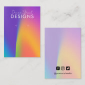 Paarse Oranje Kaart met oorscherm Visitekaartje (Voorkant / Achterkant)