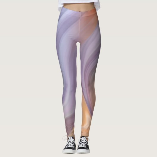 Paarse oranje leggings voor het afdrukken van vloe (Voorkant)
