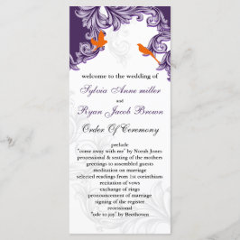 paarse, oranje Lovebirds-programma's Programmakaart