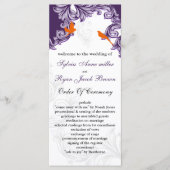 paarse, oranje Lovebirds-programma's Programmakaart (Voorkant)