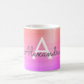 Paarse Oranje Metallic Monogram Naam & Initiaal Koffiemok (Center)