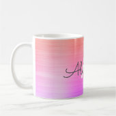 Paarse Oranje Metallic Monogram Naam & Initiaal Koffiemok (Links)