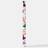 Paarse Oranje Mint Groen Roze Blauwe Harten Art iPhone Hoesje (Linkerkant)