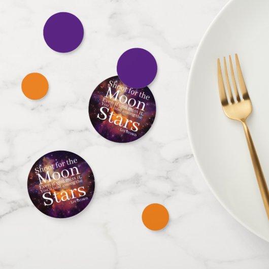 Paarse Oranje Nebula Inspirerend Quote Confetti (Groep)