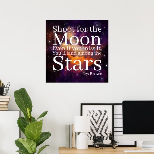 Paarse Oranje Nebula Inspirerend Quote Poster (Thuiskantoor)