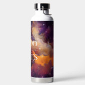 Paarse Oranje Nebula Inspirerend Quote Waterfles (Links)