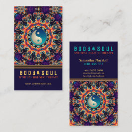 Paarse Oranje New age Mandala Oost-YinYang Visitekaartje