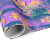 Paarse & Oranje Patroon Verpakkend Document Cadeaupapier (Rol Hoek)