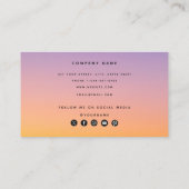 Paarse Oranje pictogrammen voor gradiënt sociale m Visitekaartje (Achterkant)