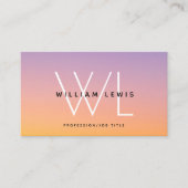 Paarse Oranje pictogrammen voor gradiënt sociale m Visitekaartje (Voorkant)