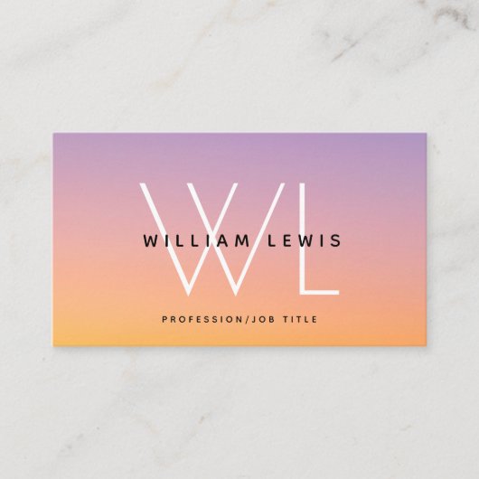 Paarse Oranje pictogrammen voor gradiënt sociale m Visitekaartje (Voorkant)