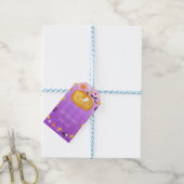 Paarse Oranje Plezier Whimsical Halloween Party Fa Cadeaulabel (Met Touw)
