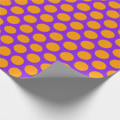 Paarse Oranje poladot Cadeaupapier (Hoek)