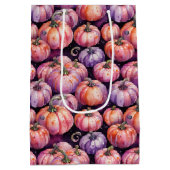 Paarse & Oranje Pumpkin Patch Pattern Medium Cadeauzakje (Achterkant)