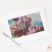 Paarse oranje rode papaverbloemen waterverf rechthoekige sticker (Envelop)