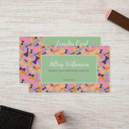 Paarse Oranje roze hondenbeenderdienst Klantenkaartje