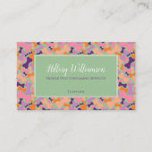 Paarse Oranje roze hondenbeenderdienst Klantenkaartje (Voorkant)