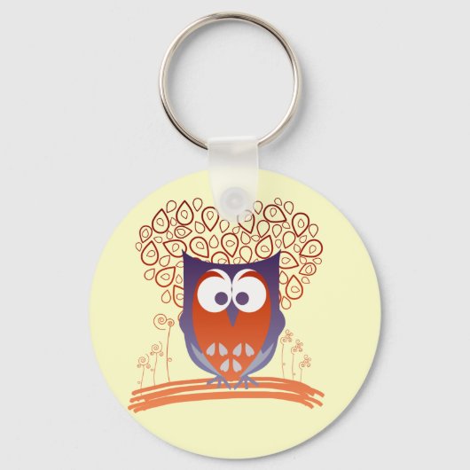 Paarse Oranje Sleutelhanger met grilstaartroep (Voorkant)