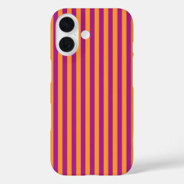 Paarse Oranje Strepen Naadloos Patroon iPhone 16 Hoesje