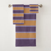 Paarse Oranje strepenpatroon Bad Handdoek (Insitu)