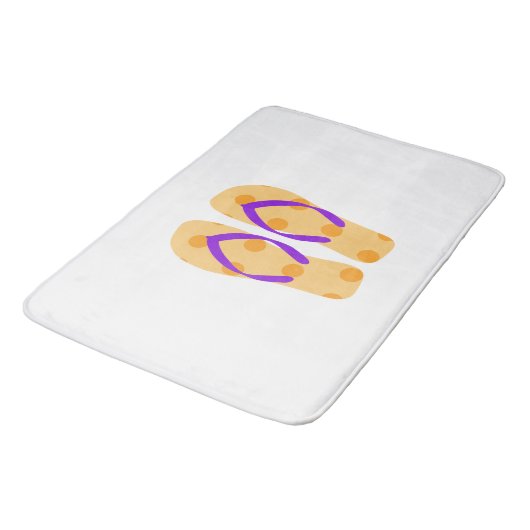 Paarse Oranje Teenslippers Bath Mat (Gekanteld)