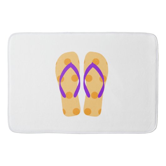 Paarse Oranje Teenslippers Bath Mat (Voorkant)