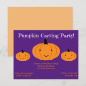Paarse Oranje uitnodiging van de partij Pumpkin Ha (Voorkant / Achterkant)
