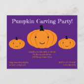 Paarse Oranje uitnodiging van de partij Pumpkin Ha (Voorkant)