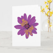 Paarse Oranje ventilator Hallo prachtig Kaart (Gele Bloem)