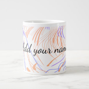 Paarse oranje waterverf abstracte voeg naam tekst  grote koffiekop