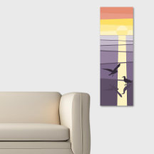 Paarse Oranje zeevogels aan de kust Vector Art