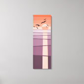 Paarse & Oranje zeevogels bij zonsondergang Vector Canvas Afdruk (Voorkant)