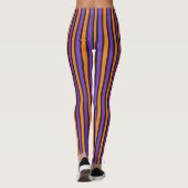 Paarse Oranje zwarte Striped Halloween Leggings (Achterkant)