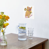 Paarse oranjehoenders folie afdrukken (Laag (Keuken))