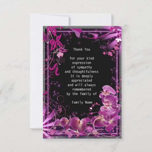 Paarse Orchid Bedankkaart (Voorkant)