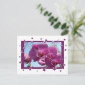 Paarse Orchid Briefkaart (Staand voorkant)