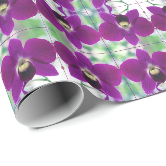 Paarse Orchid Cadeaupapier (Rol Hoek)