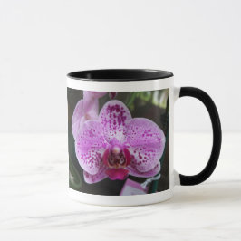 Paarse Orchid Dubbel met Ringer-Mok rand Mok