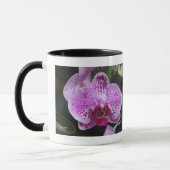 Paarse Orchid Dubbel met Ringer-Mok rand Mok (Links)