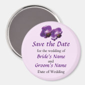 Paarse Orchid Duo sparen de Datum Magneet (Voorkant / Achterkant)