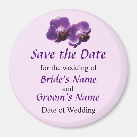 Paarse Orchid Duo sparen de Datum Magneet (Voorkant)