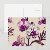 Paarse Orchid Flowers Briefkaart (Voorkant / Achterkant)