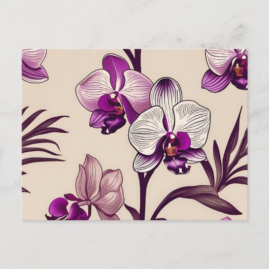 Paarse Orchid Flowers Briefkaart (Voorkant)