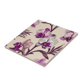 Paarse Orchid Flowers Tegeltje (Zijkant)