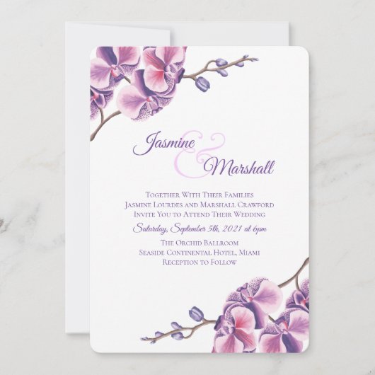 Paarse Orchid Kaart (Voorkant)