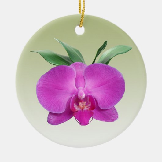 Paarse Orchid Keramisch Ornament (Voorkant)