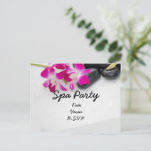 Paarse Orchid met uitnodiging van de partij voor d (Staand voorkant)