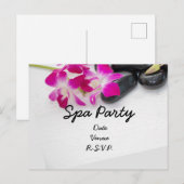 Paarse Orchid met uitnodiging van de partij voor d (Voorkant / Achterkant)