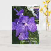 Paarse Orchid Persoonlijk 90e verjaardag Kaart (Gele Bloem)