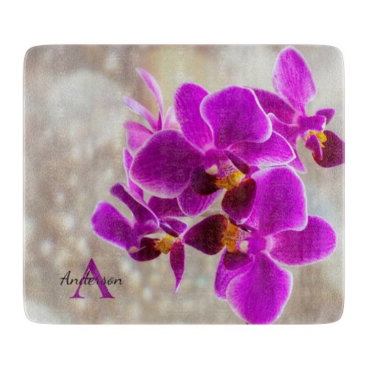 Paarse Orchid Snijplank (Voorkant)